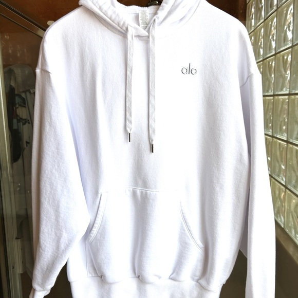 ALO Yoga Accolade White Sweatshirt Hoodie XS - Picture 2 of 5